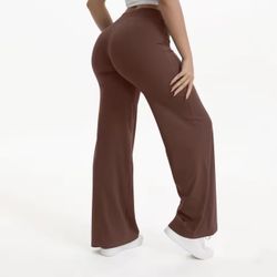 NCLAGEN SoftMotion Straight Leg Bottoms Women's Mid-Waist Yoga Pants GYM Leggings Naked Feel Pilates Running Sports Trousers