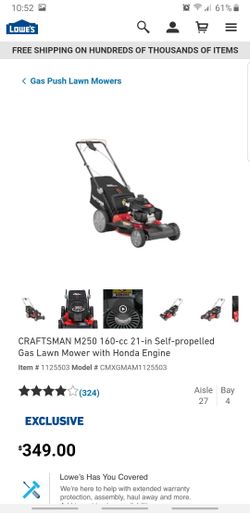 Craftsman mower w/ honda engine