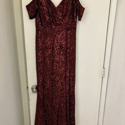 Burgundy Sequin Dress