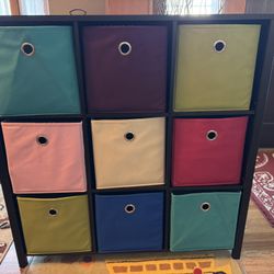 Kids Storage Cubes With Fabric Storage Cubes. 9 Cubes/9cubbies