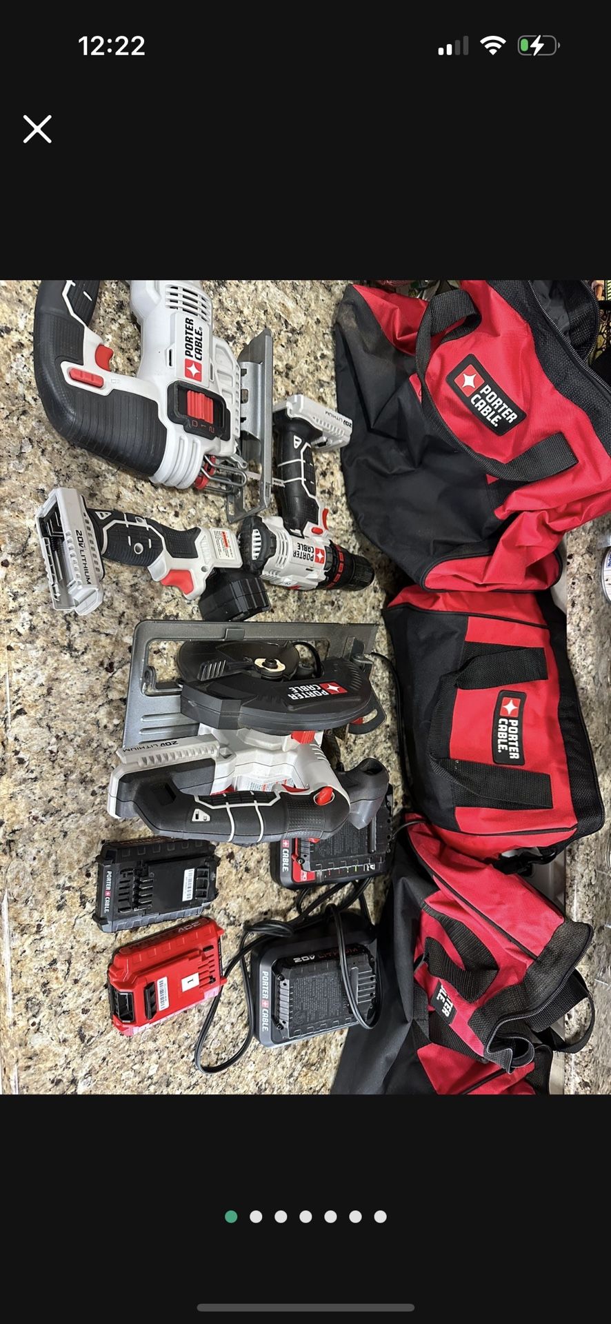Porter Cable Power Tools Lot Jigsaw Skillsaw Drill Light Chargers Batteries