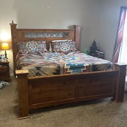 Free King Size Bed and Frame With Night Tables 