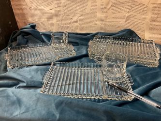 Hazel Atlas Sip, Smoke, & Snack Glass Trays