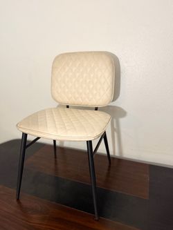 9 White Leather Chairs