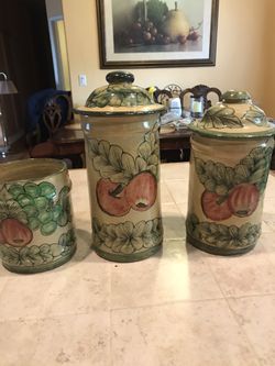 Set of 3 ceramic storage container