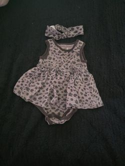 3 Month Leopard Onsie Dress