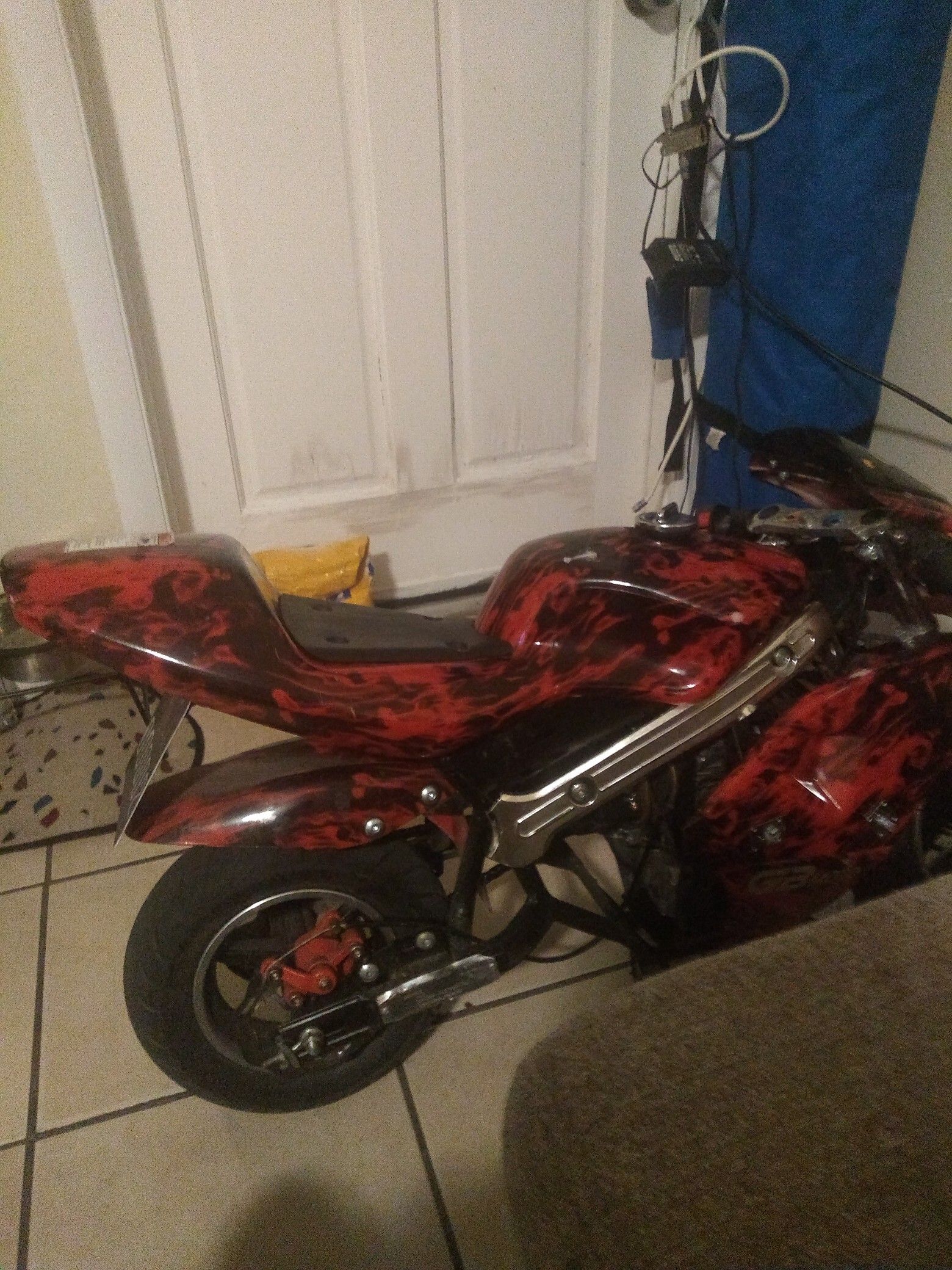 Pocket bike run great great fun for kids my son out grow it I just put new gas line it run good