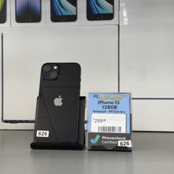 iPhone 13 128GB of Storage Unlocked and Fully Tested with Store Warranty and Financing Available