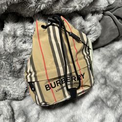 Burberry Phoebe Heritage Stripe Bucket Bag