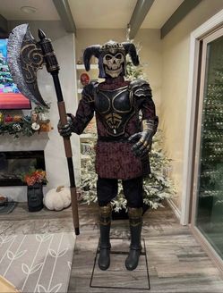 Life-Size Skeleton Knight Grave Warrior - Static Halloween Prop - Read Description