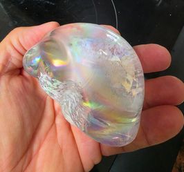 Pearlized Iridescent Glass She’ll Paperweight