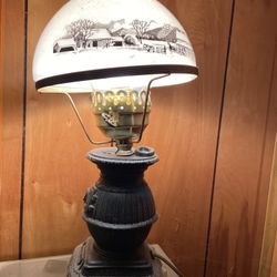 Vintage cast iron potbelly stove lamps