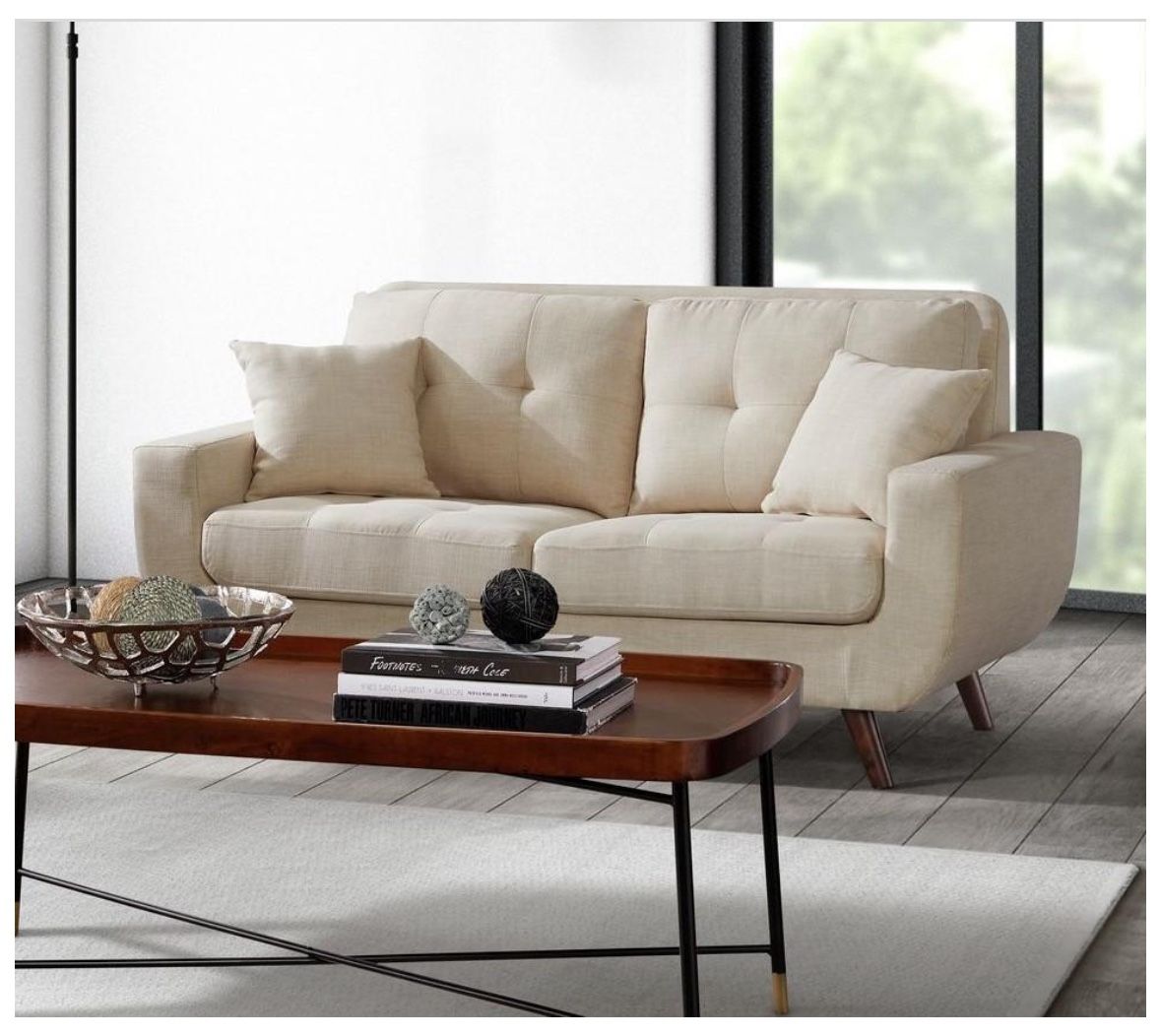 Modern Style Love Seat Beige Great Condition