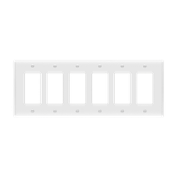 ENERLITES - Decorator/GFCI Six-Gang Wall Plate, Mid-Size - WHITE