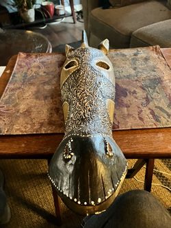 Hand-Carved Wooden African Tribal Mask