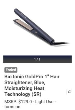Bio Ionic GoldPro Hair Straightener, Blue, Moisturizing Heat Technology