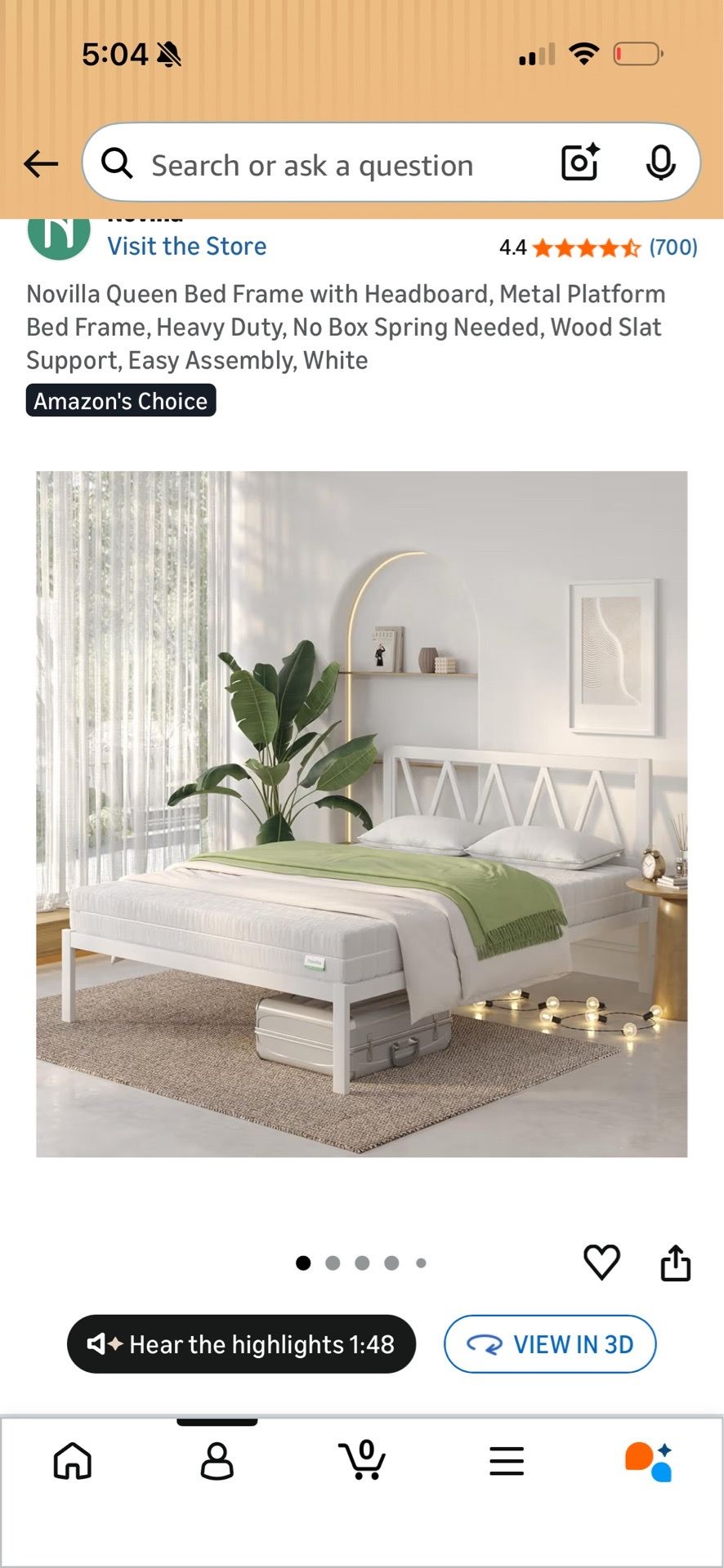 White Metal Bed Frame