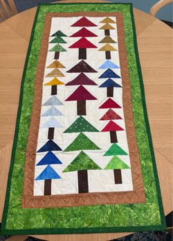 Handmade Reversible Quilted Batik Forest Table Runner – 45” x 21½”