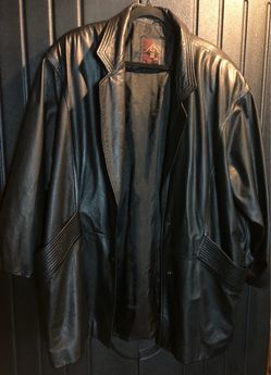 Vintage G-III size Large Women’s Black Leather Button Up Jacket Coat