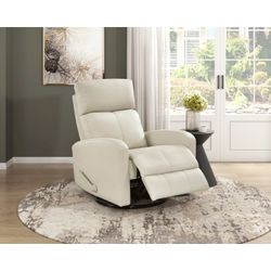 Genuine Leather Swivel Rocker Recliner !! Real Price 