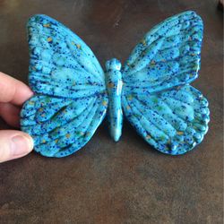 Ceramic Macramé Butterfly Vintage Bead  5” X 4”