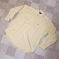 Ralph Lauren XL Oxford Shirt Blake Yellow Long Sleeve Button Down Mens