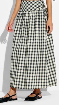 Black and White Plaid Maxi Skirt