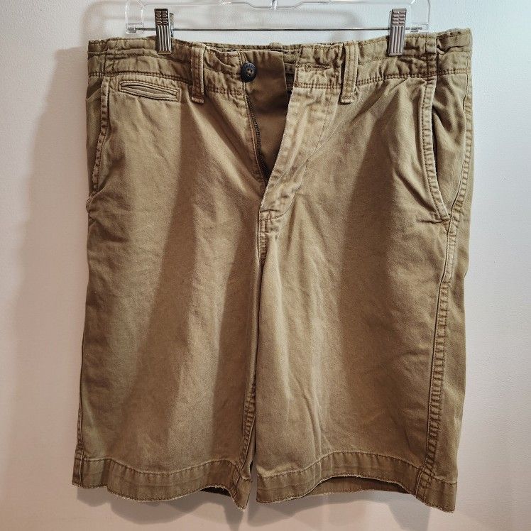 American Eagle Mens Size 32 Khaki Longer Length Chino Shorts