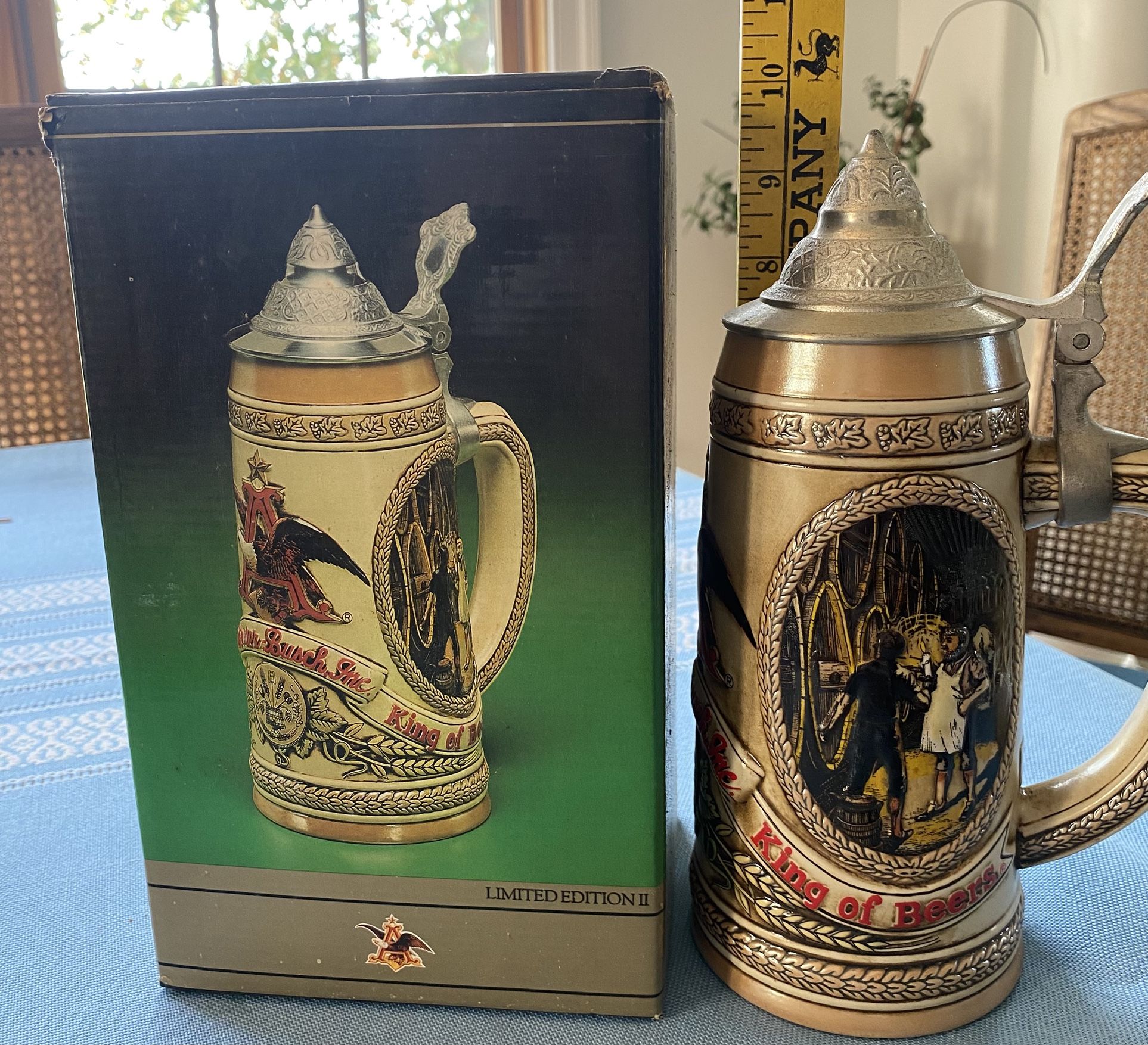 1985 Anheuser Busch Tomorrows Treasures Aging Scene Stein LTD Ed II