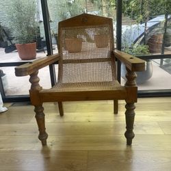 Vintage Cane Plantation Chair