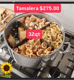 $275.00 Especial 32 qt Olla Vaporera Tamalera Capacidad Para 100 Tamales Birria Pozole Menudo Barbacoa Princess House Ventas Finales