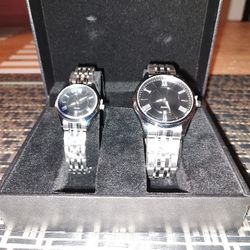 Harrahs Resort California Quartz Watch Gift Set of 2 Silver Tone Date Brand New