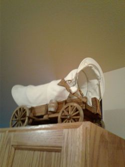 Old west covered wagon
