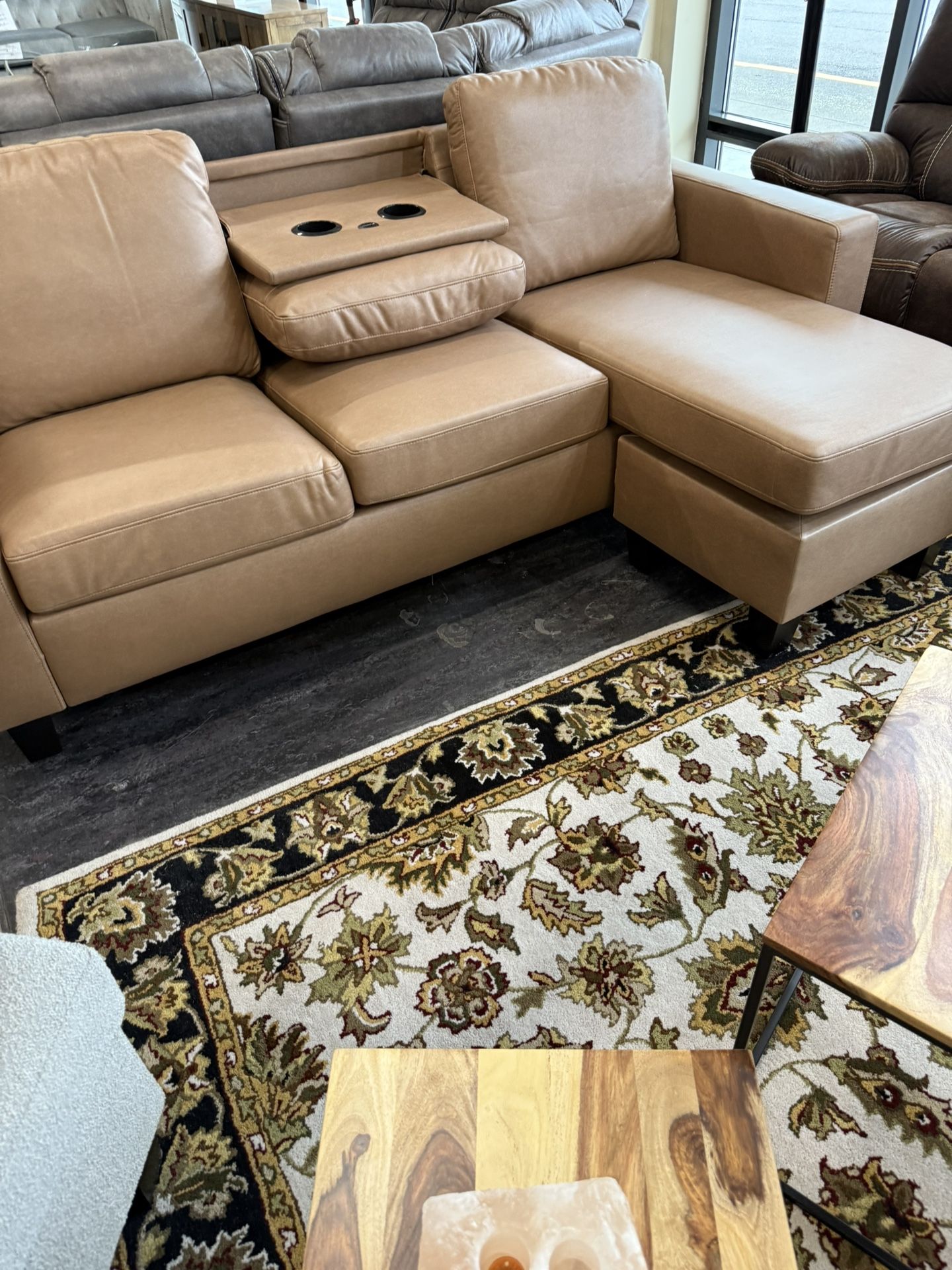 Sofa With Reversible Chaise On Sale & Drop Down Table