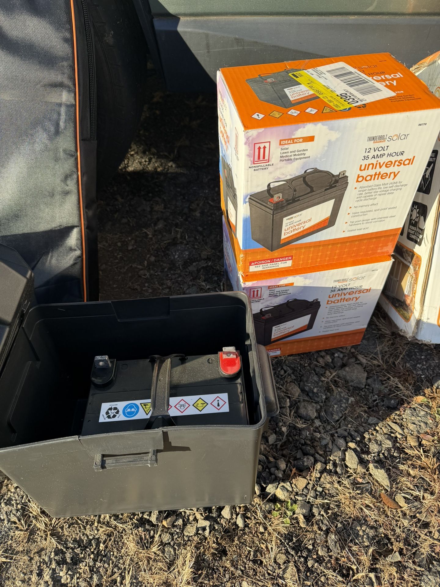 11  Volt 35 Amp Hour Solar Batteries X3