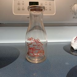Vintage Milk Bottle With Cap 