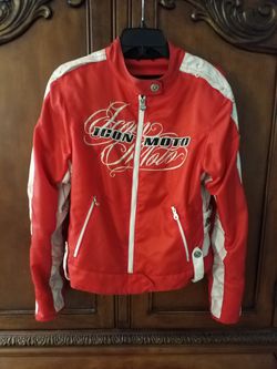 Womens fitted motorcycle jacket size medium.