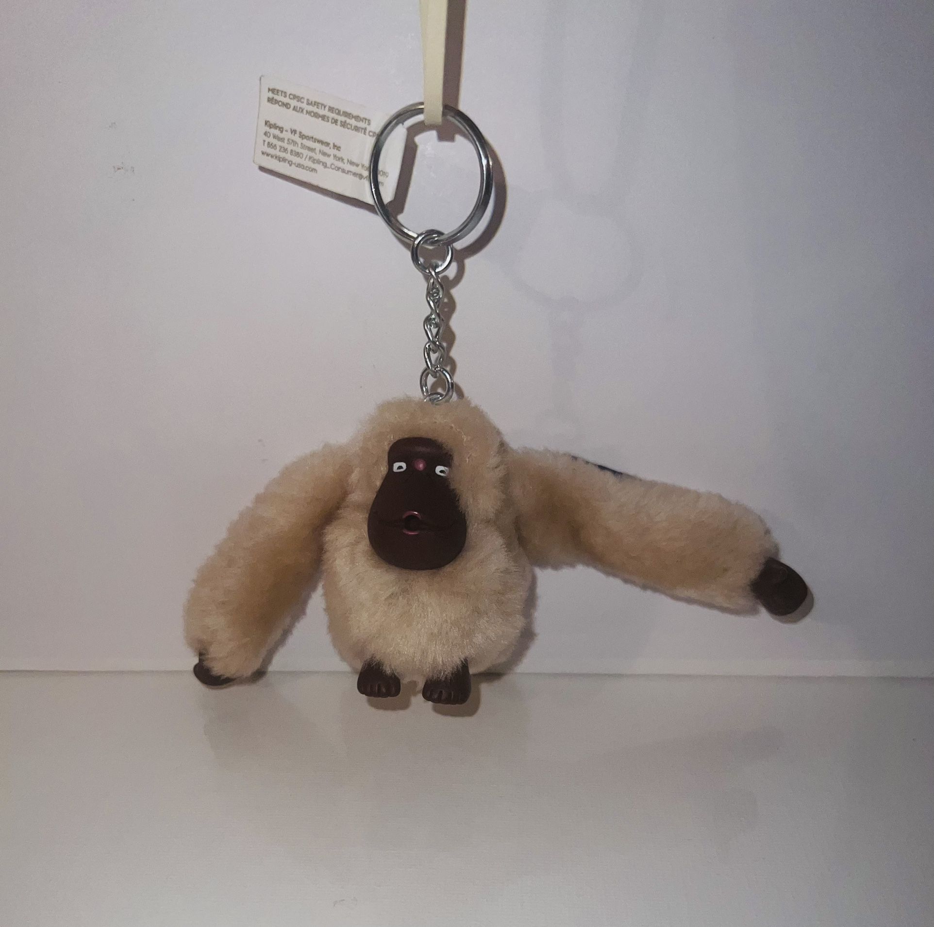 Kipling Keychain Charm Beige Monkey