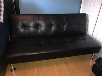 Black Leather Futon