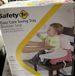 Safety 1st Easy Care Swing Tray Feeding Booster, Coral Crush, Toddler