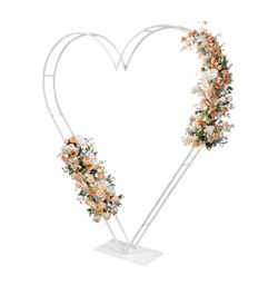 7FT Metal Heart Arch Double Heart Shaped Stand Wedding