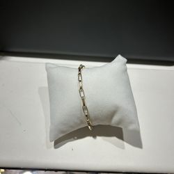 10K Link Charm Bracelet Size 8.5 