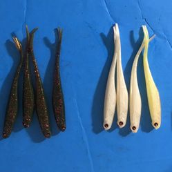Nice condition Lot of 15 pieces Mixed Rubber Worms Fishing Bait !!!!!