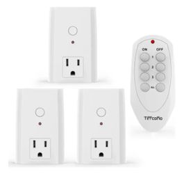 Indoor Remote Control Outlet Plug, Wireless Light Switches, 100ft Range Remote Control, 15A/1875W, ETL Listed