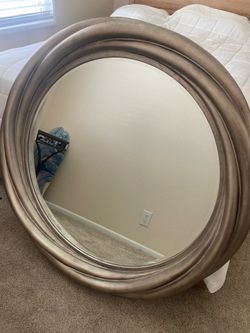 48” Thomasville Silver Coil Ring Mirror - Beveled Glass