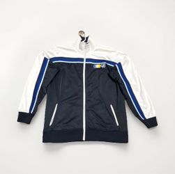Jack Track & Field Racing Jacket Large Black White Blue Auto Racing