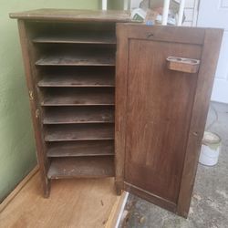Antique Solid Wood Sheet Music Cabinet 