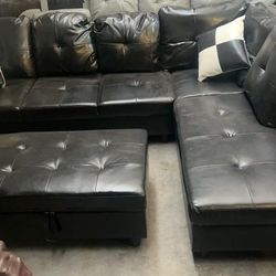New Sectional Sofa Couch Set With Ottoman