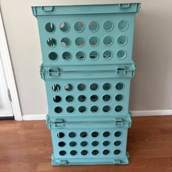 Teal Sterilite File Crates