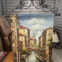 Venice Oil Painting On Canvas Wall Hanging